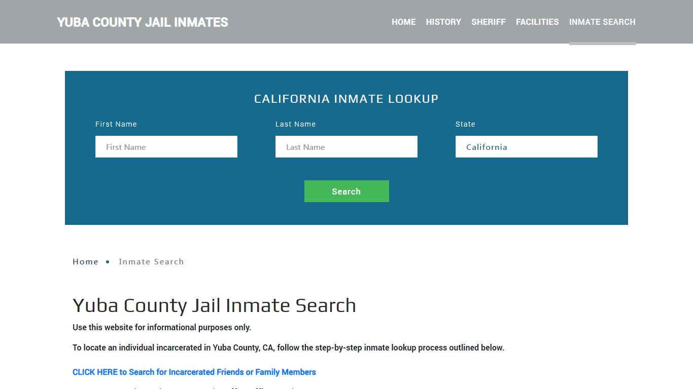 Yuba County, CA Detainee Lookup